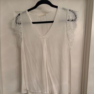 Love Stitch White Lace Accent Blouse